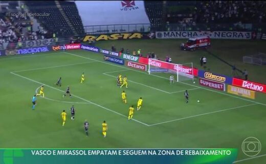 Vasco e Mirassol empatam em 1 a 1 em duelo exibido pelo ‘Esporte Espetacular’