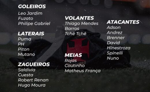 Vasco divulga lista de convocados para enfrentar o Volta Redonda; Cuiabano permanece ausente