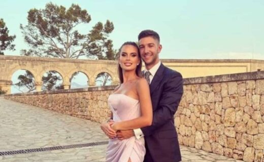 Luciano Vietto e a esposa Paloma Hurtado