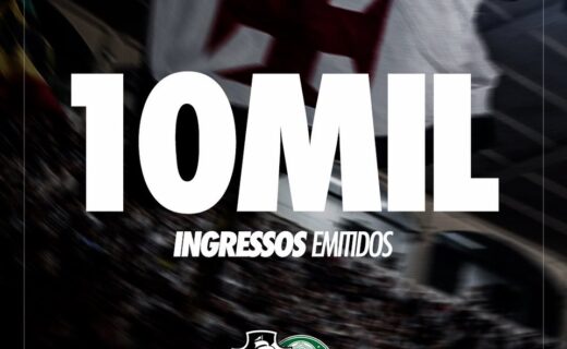Vasco x Palmeiras: 10 mil ingressos já vendidos para o confronto