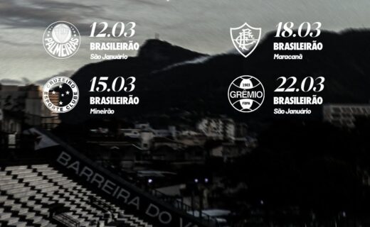 Vasco revela calendário de partidas para março