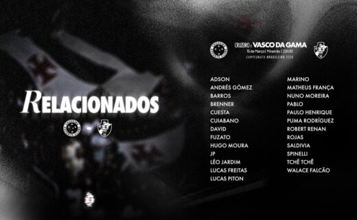 Cuesta retorna ao Vasco para confronto com o Cruzeiro; veja os relacionados
