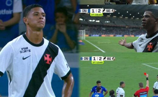 Cauan Barros faz dois gols e recebe cartão vermelho em seis minutos