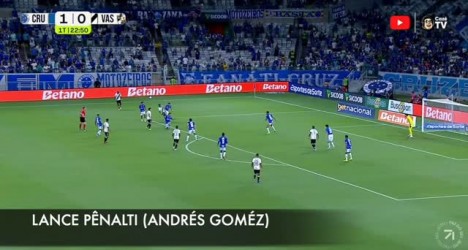 Vasco envia vídeo à CBF destacando erros de arbitragem em partida contra o Cruzeiro