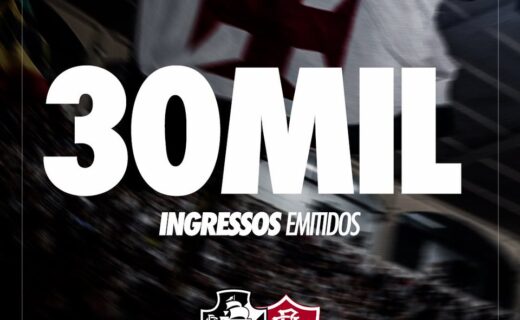 Vasco x Fluminense: 30 mil ingressos vendidos para o clássico