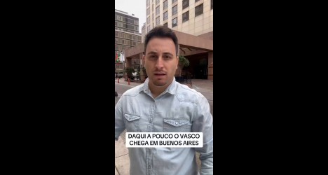Vasco desembarca em Buenos Aires às 23h50 deste domingo