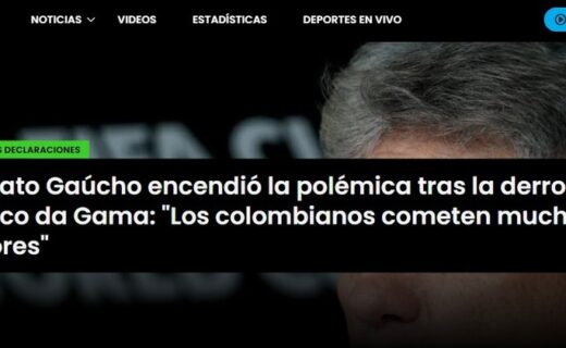 Imprensa colombiana reage a declarações de Renato Gaúcho sobre jogadores do país