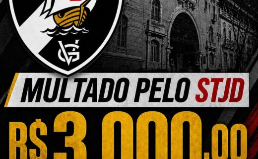 Vasco é multado em R$ 3 mil pelo STJD devido a atraso no retorno do intervalo contra o Corinthians