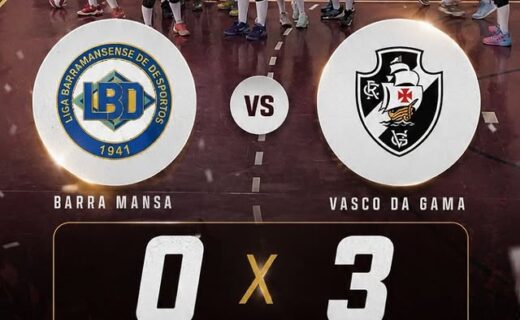 Vasco conquista vitória convincente sobre a Liga Barramansense no Estadual Mirim de Vôlei Feminino com 3 sets a 0