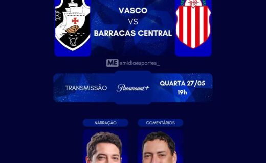 Vasco x Barracas Central terá equipe de transmissão definida; veja os profissionais envolvidos