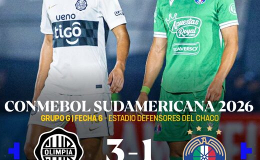Sul-Americana: Olimpia garante classificação em 1º lugar no Grupo G ao derrotar Audax Italiano por 3 a 1