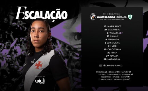 Feminino: Escalação do Vasco definida para duelo com o América-MG