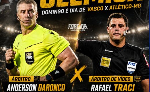 Anderson Daronco apita Vasco x Atlético-MG, com Rafael Traci no VAR
