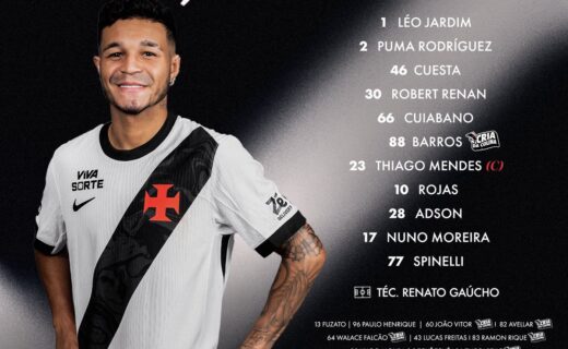 Vasco divulga escalação para duelo contra o Atlético-MG
