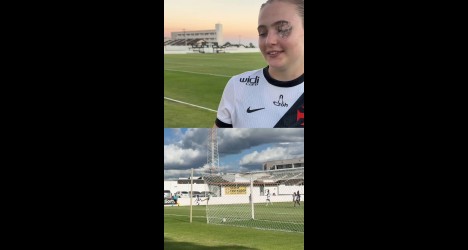 Feminino: Helô celebra seu gol contra o Fortaleza