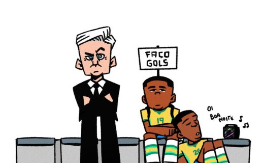 Vascomics retrata empate entre Brasil e Marrocos em charge humorística