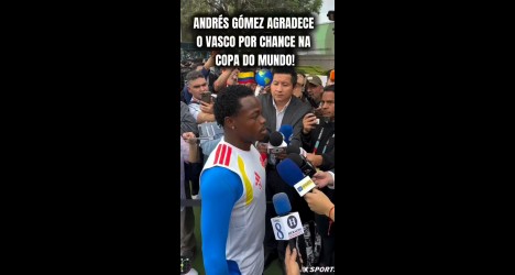 Vasco é fundamental na convocação de Andrés Gómez para a Copa do Mundo; assista ao vídeo