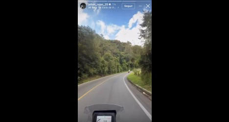 Johan Rojas compartilha vídeo de passeio de moto em sua terra natal, Colômbia