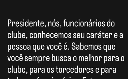 Biro, funcionário do Vasco, envia mensagem de apoio a Pedrinho