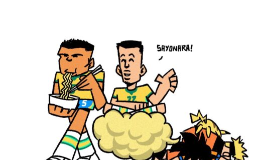 Seleção Brasileira supera Japão em vitória destacada na charge do Vascomics