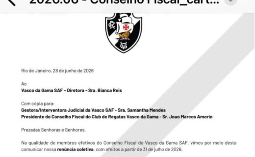 Renúncia coletiva marca saída dos membros do Conselho Fiscal da Vasco SAF