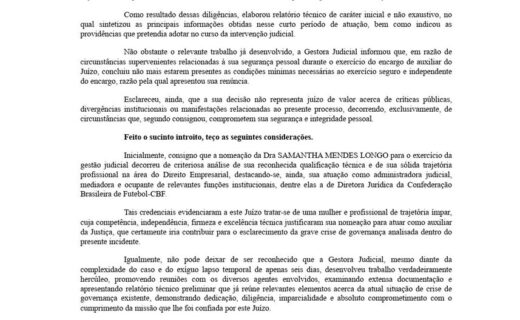 Novos interventores da SAF: Alexandre Cordeiro Macedo e Adriana Campos Conrado Zamponi são nomeados pela juíza