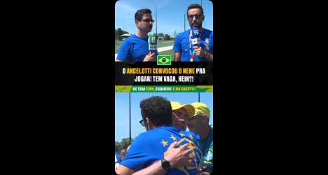 Ancelotti convida Nenê para jogar após vê-lo no treino da Seleção; assista ao vídeo