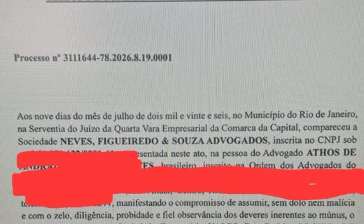 Termo de compromisso já assinado pelo interventor judicial