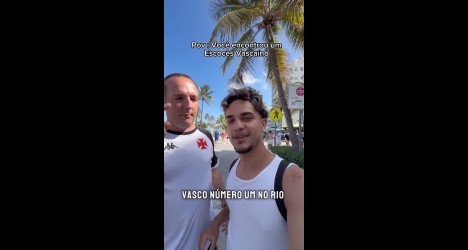Influenciador registra encontro com torcedor escocês do Vasco; assista ao vídeo