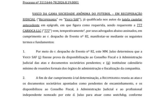 Vasco confirma atendimento às ordens do desembargador