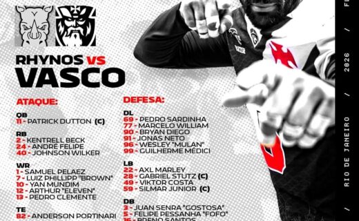 Superliga: Vasco joga contra Rhynos em Guarulhos neste sábado às 14h