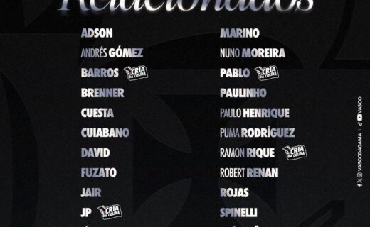 Vasco informa estado de saúde de Saldivia, ausente no duelo contra o Independiente Medellín, e lista de jogadores convocados
