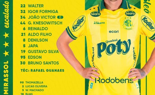 Mirassol divulga escalação para duelo contra o Vasco