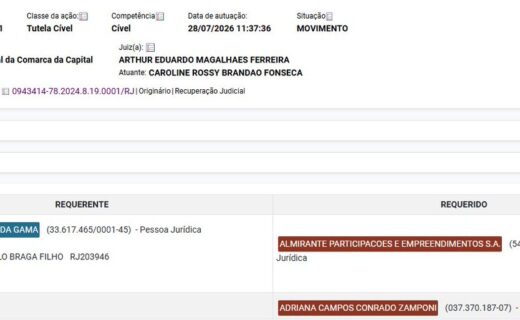 777 protocoliza petição em processo da 4ª Vara Cível envolvendo Vasco e Almirante Participações