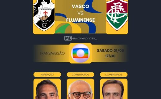 Transmissão de Vasco x Fluminense contará com equipe de profissionais renomados