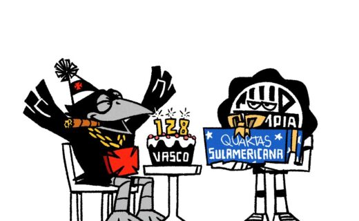 Vasco se destaca na classificação sobre o Olimpia em charge do Vascomics