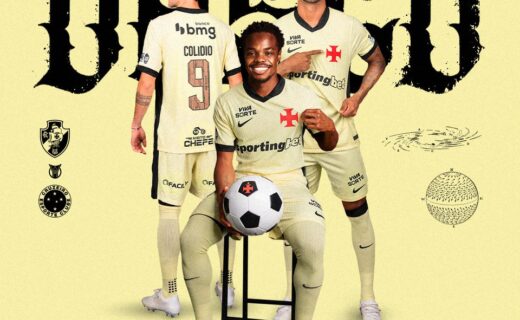 Vasco x Cruzeiro: arte de divulgação destaca nova camisa 3 do clube