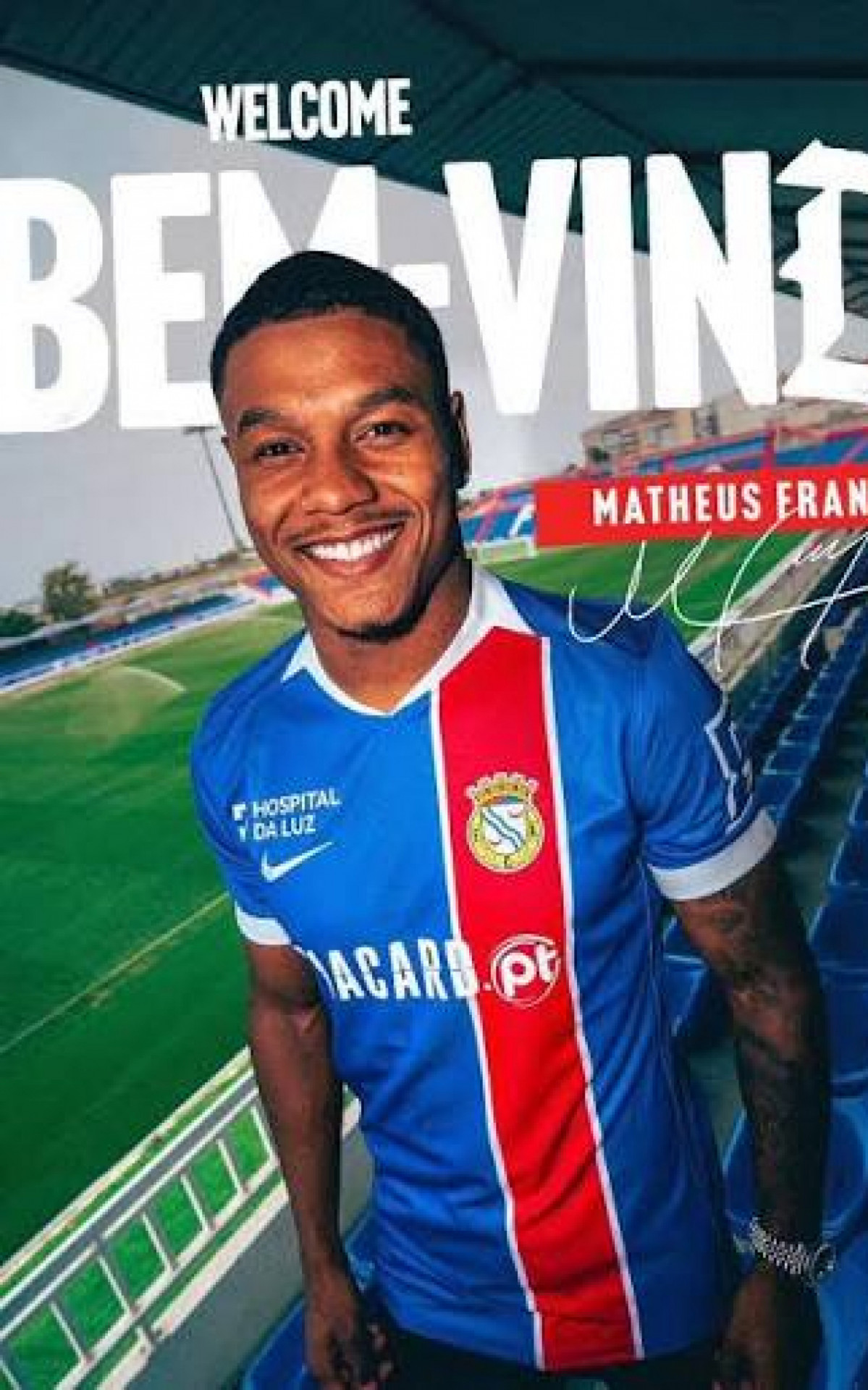 Anúncio de Matheus França em clube português - Divulgação/Alverca