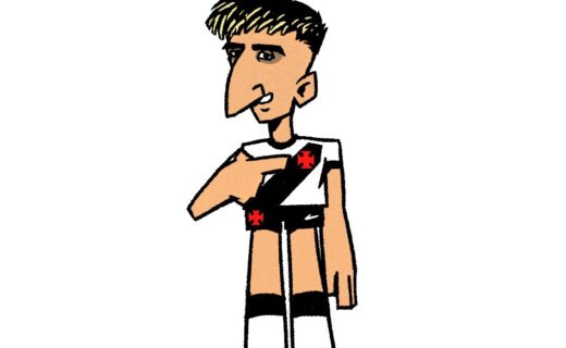 Charge do Vascomics retrata Alan Lescano