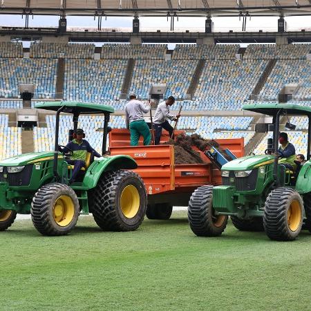 Maracanã está em processo de troca de gramado após jogo da NFL Imagem: Reprodução X Maracanã
