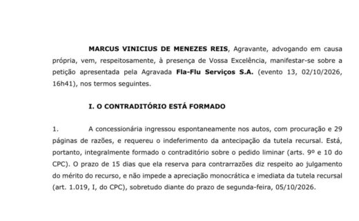 Torcedor vascaíno apresenta petição em resposta às alegações do Consórcio Maracanã