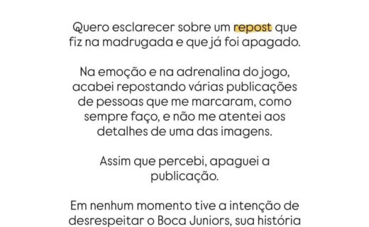 Thiago Mendes esclarece: ‘Em nenhum momento tive a intenção de desrespeitar o Boca Juniors, sua história e sua torcida’