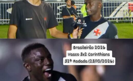 Marino Hinestroza comenta a virada do Vasco sobre o Corinthians por 3 a 2 em entrevista pós-jogo
