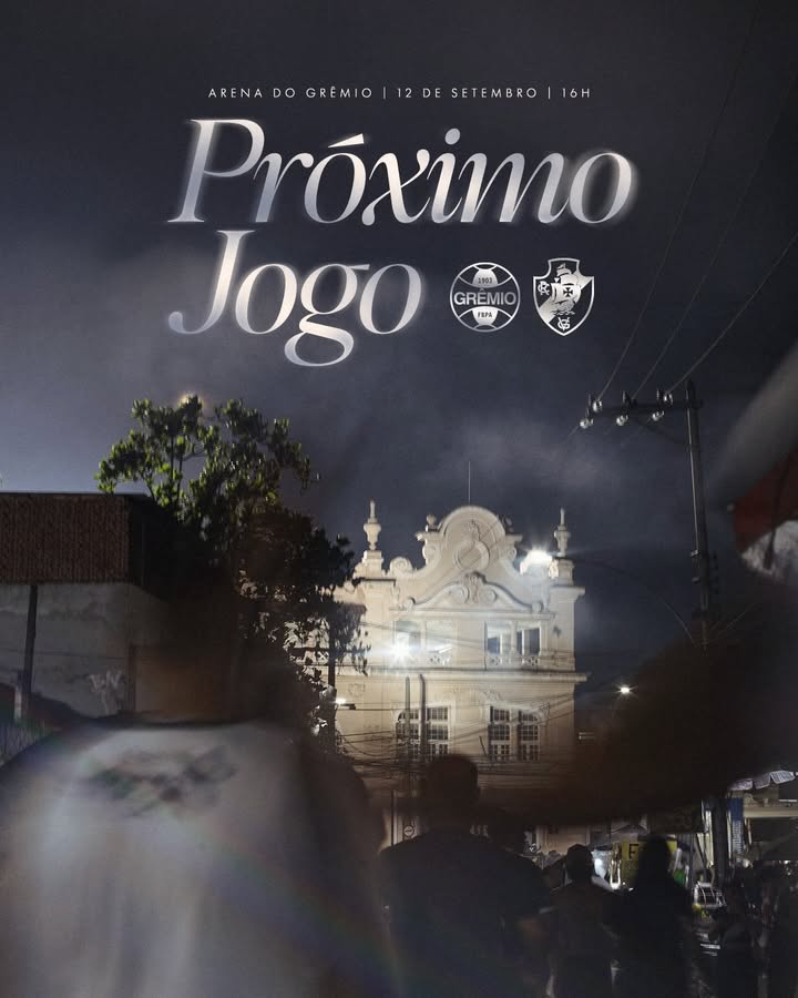 Futebol: Vasco divulga arte do jogo contra o Grêmio neste sábado (12) pelo Brasileiro