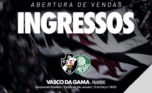 Ingressos à venda para Vasco x Palmeiras