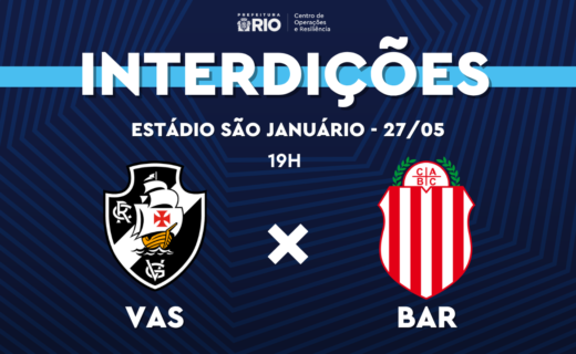 Interdições no entorno de São Januário são detalhadas pela CET-Rio para Vasco x Barracas Central