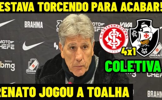 Renato Gaúcho comenta sobre a vitória do Internacional por 4 a 1 sobre o Vasco em coletiva de imprensa