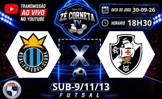Futsal Base: Real enfrenta Vasco nos Estaduais Sub-9, Sub-11 e Sub-13