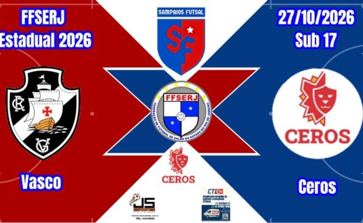 Futsal Base: Futsal Sub-17: Vasco enfrenta Ceros pelo Estadual
