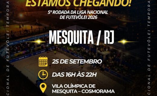 Futevôlei: Vasco enfrenta Atlético-MG na Liga Nacional de Futevôlei nesta sexta-feira em Mesquita